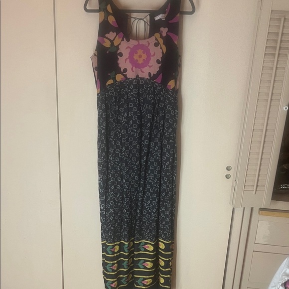 Anupamaa Floral Maxi silk & cotton combo Dress - Multicolor size medium - Picture 1 of 10